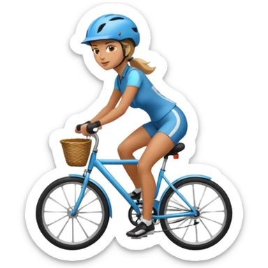 woman riding cycle sticker