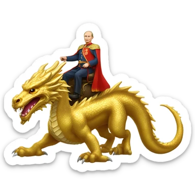 putin on Gold dragon sticker