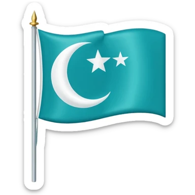 Turkuaz renginde türk bayrağı yapar mısın. Bayrak. I want to flag. Simple. sticker