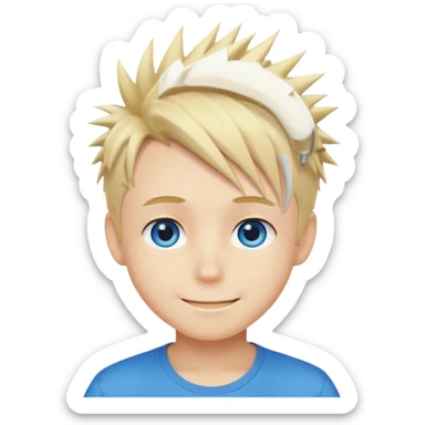 Naruto Anime style happy boy head sticker