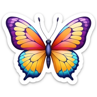 una mariposa multicolor sticker