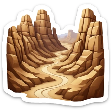 Brown and beige desert canyon  sticker