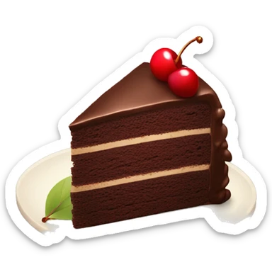Chocolate cake with cherry  sticker