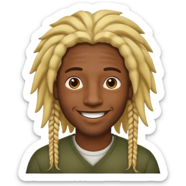 Black malw with blond rastas sticker