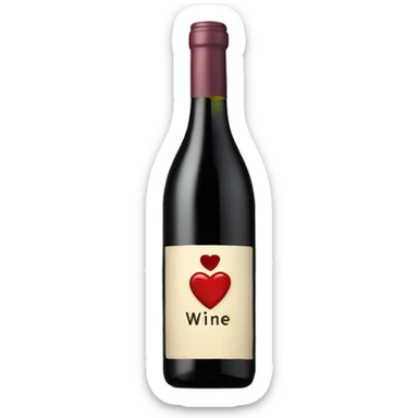 Wine with heart label sticker