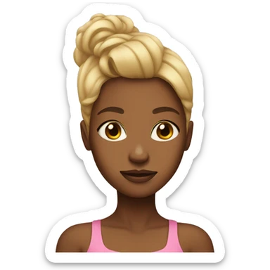 Brown skin girl with blonde layer cut sticker