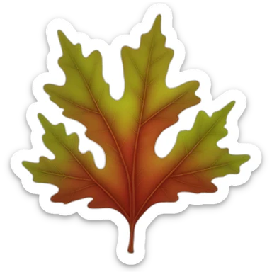 red oak leaf sticker