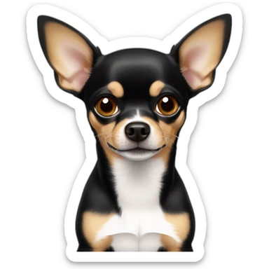 chihuahua dotson mix all black brown eyes sticker