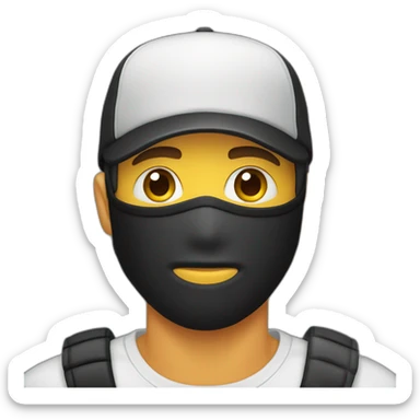 young-man-with-balaclava-and-baseball-cap sticker