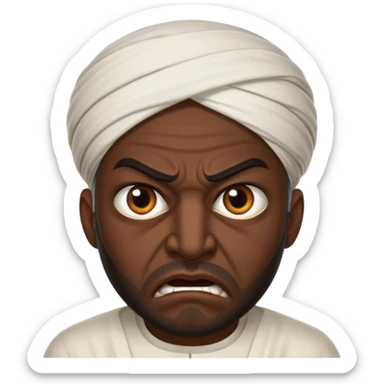 in profile, angry Iranian sticker