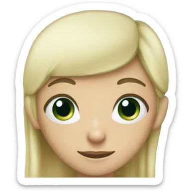 Blue eyed blond girl with a black hair green eyed boy couple sticker