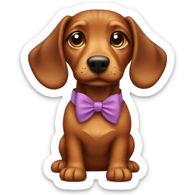 teckel dog with bow sticker