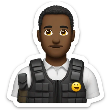 Man with bulletproof vest  sticker