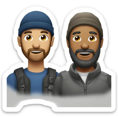 two tech leads men one with beard and one with beanie sticker