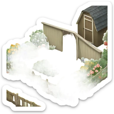 Garden with shed  sticker