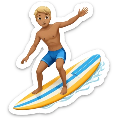 person surfing on a big wave sticker