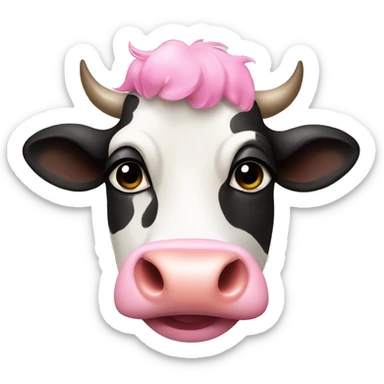 A cow with pink lips sticker
