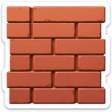 One line two bricks in right and left horizontal  sticker