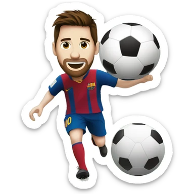 Soccer ball being kicked by Messi  sticker