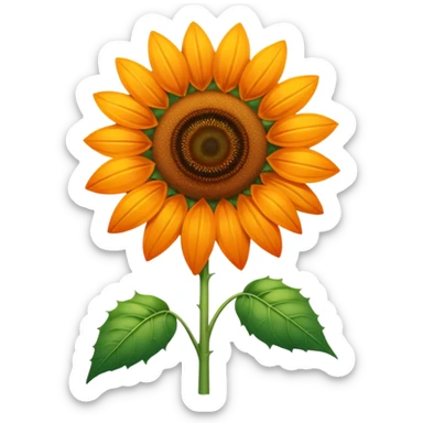 single Vibrant Orange Sunflower
, straight stem sticker