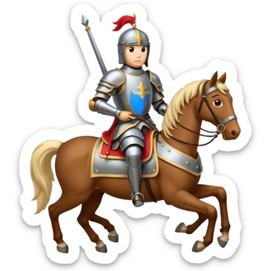 Emoticone Chevalier en armure sur cheval sticker