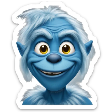 Blue grinch sticker