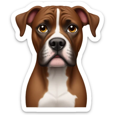 Brown brindle boxer/pitbull dog sticker
