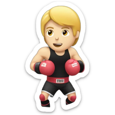 A photographer in a boxing ring with a bubble of information that says fight sticker