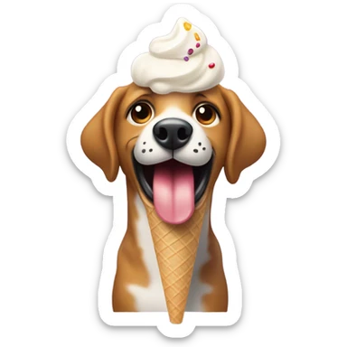 perro comiendo helado sticker