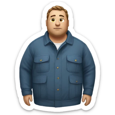 Fat man with Napapijri overshirt zoomin sticker