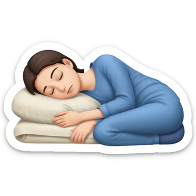 person sleeping on their side, relaxed expression sticker