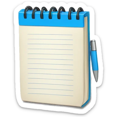 Blue notepad sticker