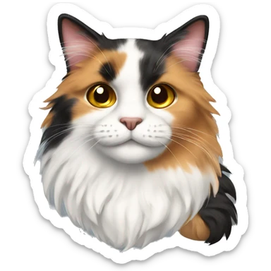 Fluffy Calico Cat sticker