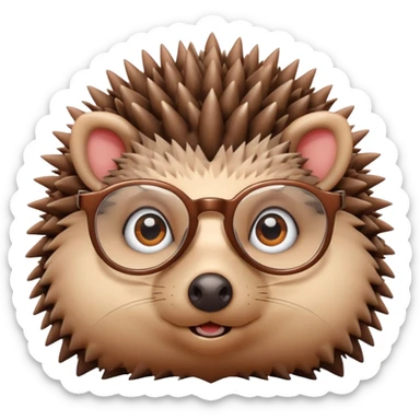 hedgehog with glasses sticker