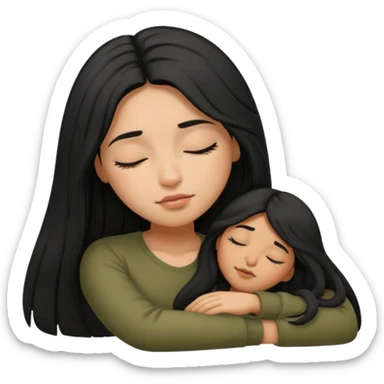 Portugal girl black long hair sleepy êtes sticker