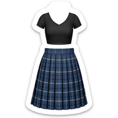 black plaid scottish skirt sticker