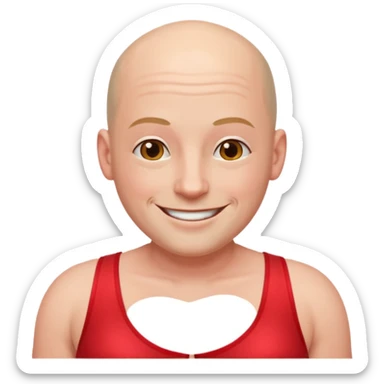 BALD MEN WEARING RED BRA  sticker