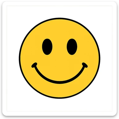 classic yellow smiley face emoji sticker