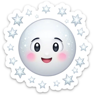 White sparkles  sticker