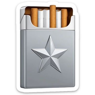 seven stars grey shining cigaret pack sticker