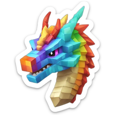 Minecraft Rainbow Dragon Head Diamond Horn sticker