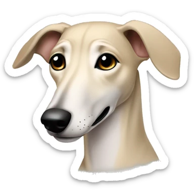 Cute Italien greyhound boy beige color sticker