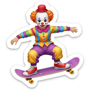 skater clown skating sticker
