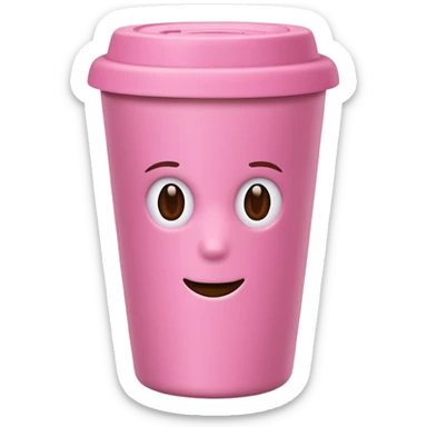 pink reusable coffee cup  sticker