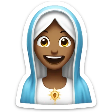 virgin mary laughing sticker