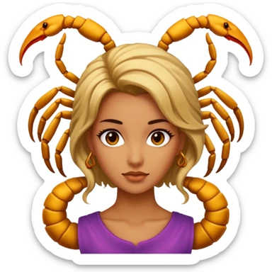 woman with a scorpion-shaped hairstyle. sticker