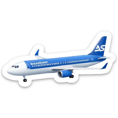 Scandinavian Airlines airplane with blue and white colors sticker