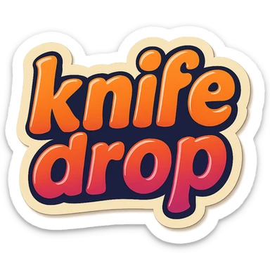 a logo, resembling that of a video tube site, for the text: "knife drop" sticker