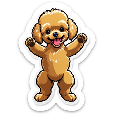 Golden toy poodle throwing up sticker