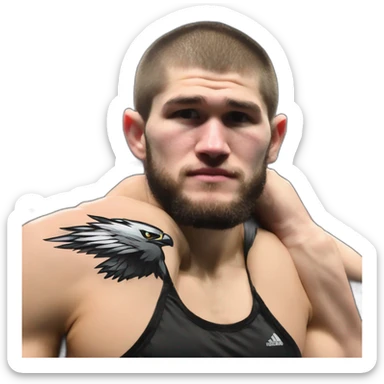 Falcon on the shoulder of khabib nurmagomedov  sticker